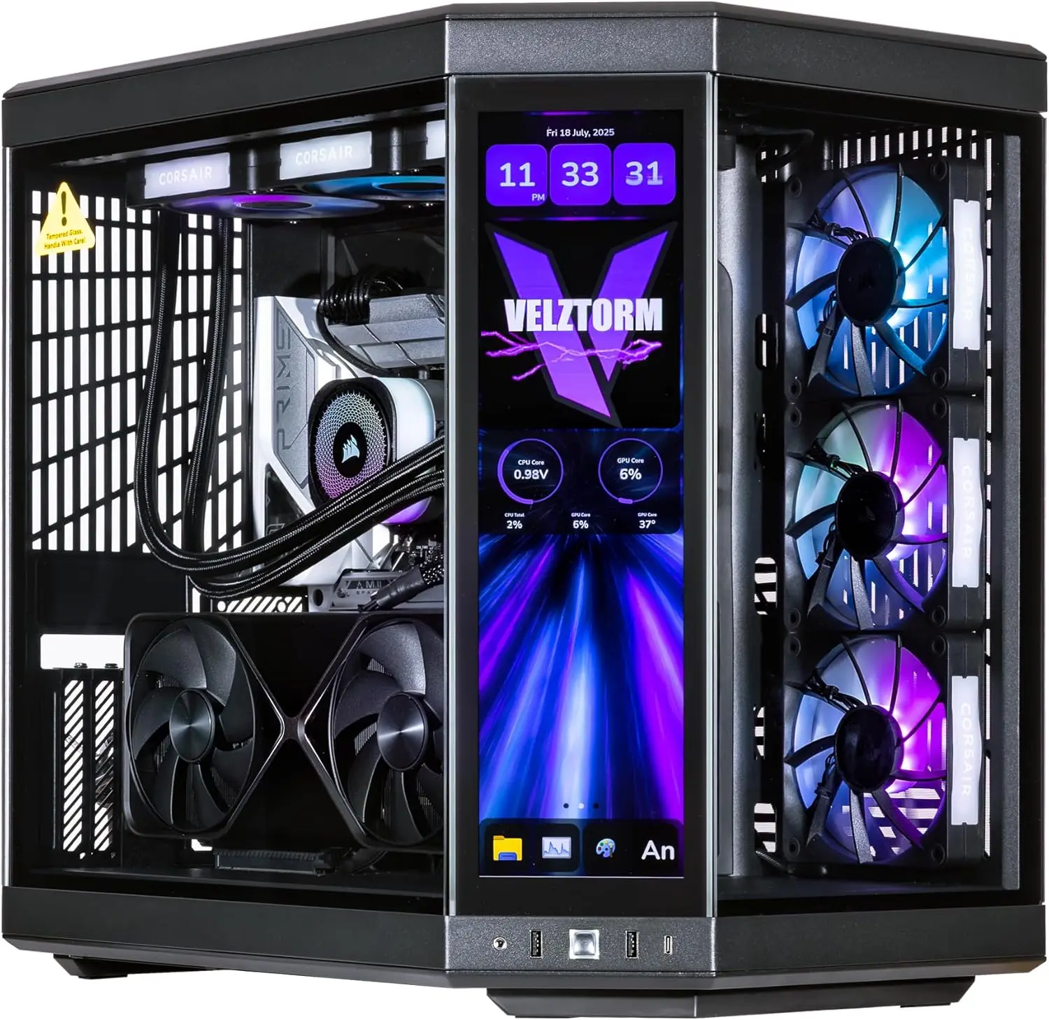 Rtx 5080 16Gb - Velztorm LCD Black Praetix Maßgefertigter Y70