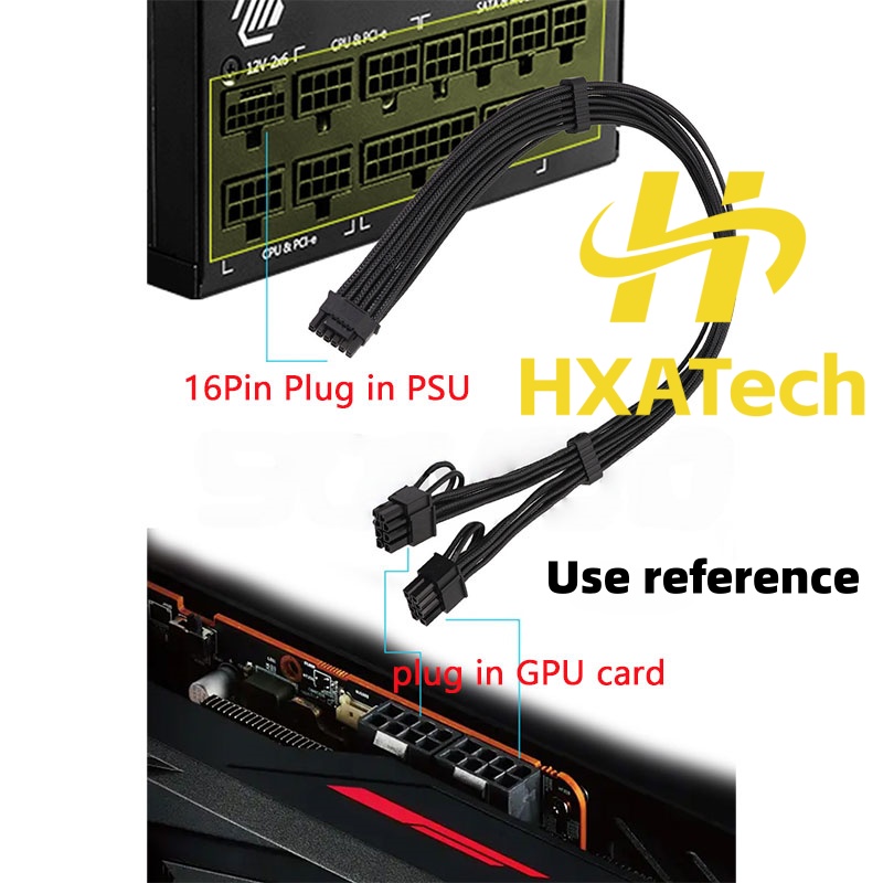 HXATech-Colorful 12VHPWR zu Du – Dual 8Pin To 16Pin 12Vhpwr Cable Bewertung und Preis